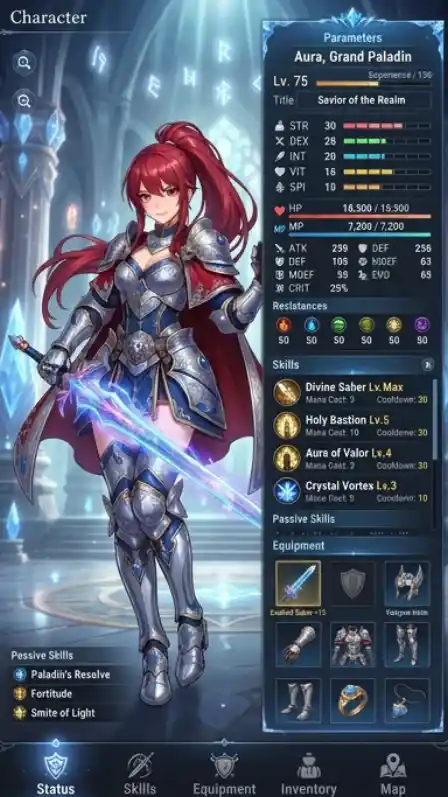 RPG 角色状态面板 — after