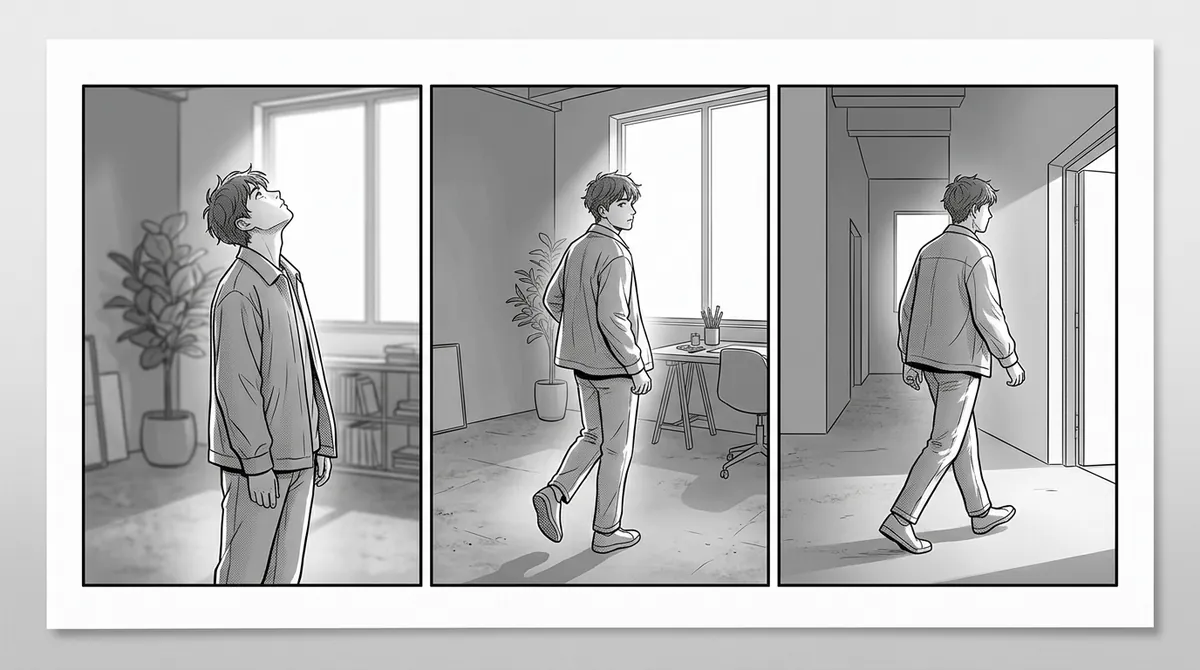 AI-generated comic panel example